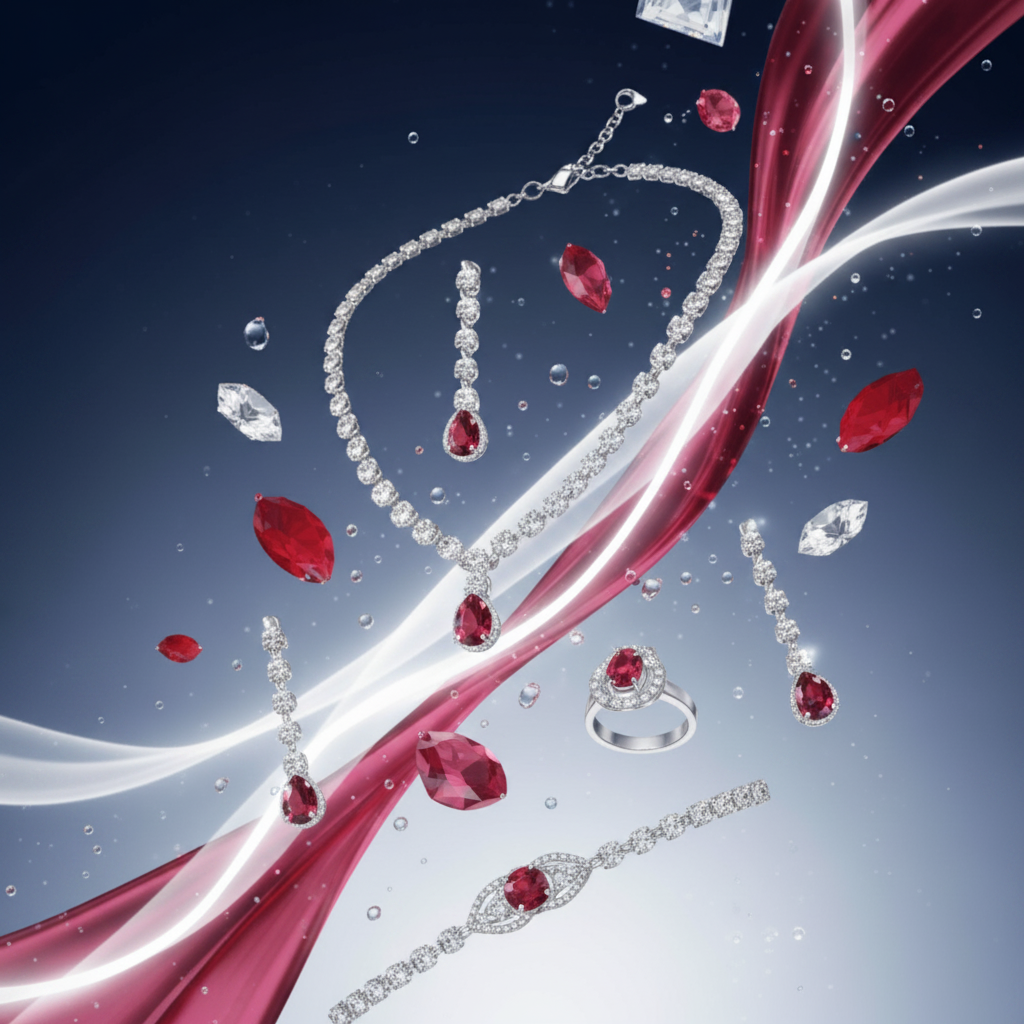 Crimson Teardrop Jewelry Set