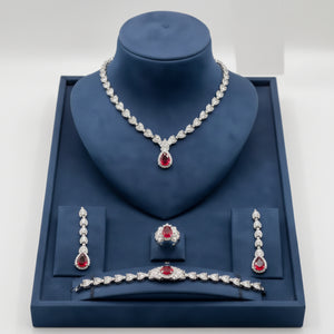 Crimson Teardrop Jewelry Set