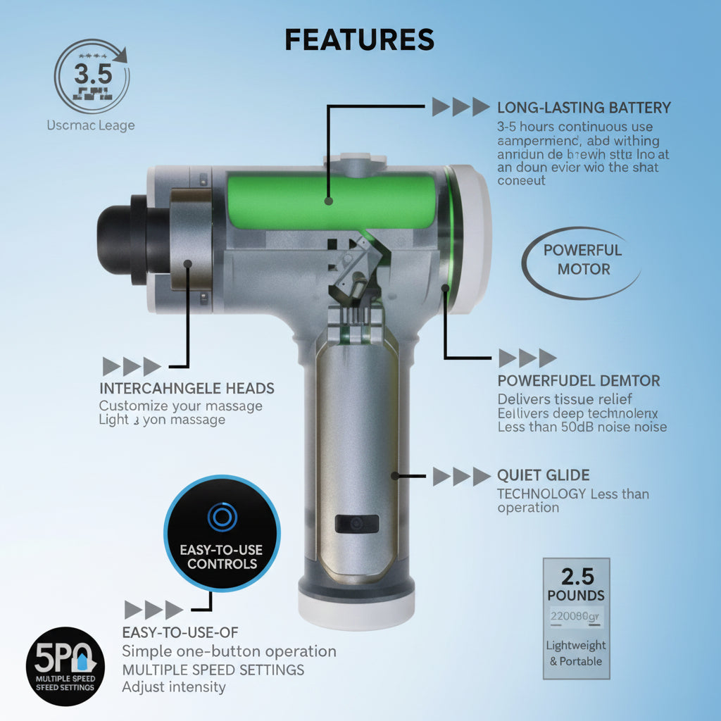 SPA Sciences Recovery SmartGun Pro Massage Gun Ⓢ